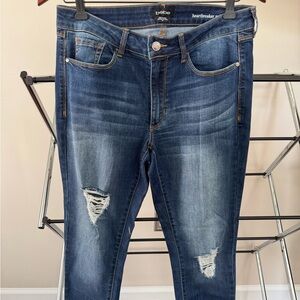 Bebe Women's Distressed Indigo Skinny Jeans